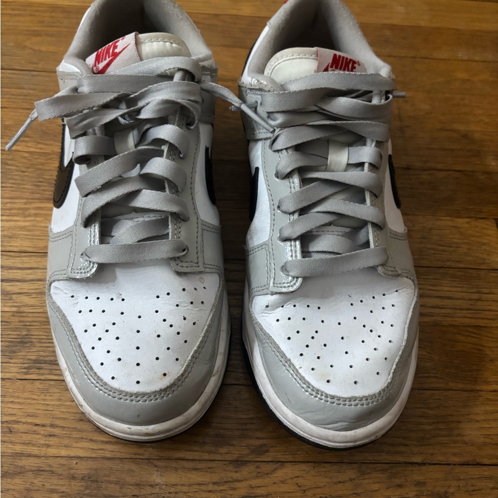 Nike Gray & White Dunk Sneakers